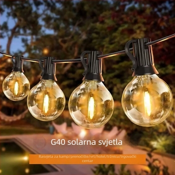G40 solarne žarulice za vanjsku uporabu, vodootporne LED svjetiljke za vrt, dvorište, kampiranje i blagdanska dekoracija