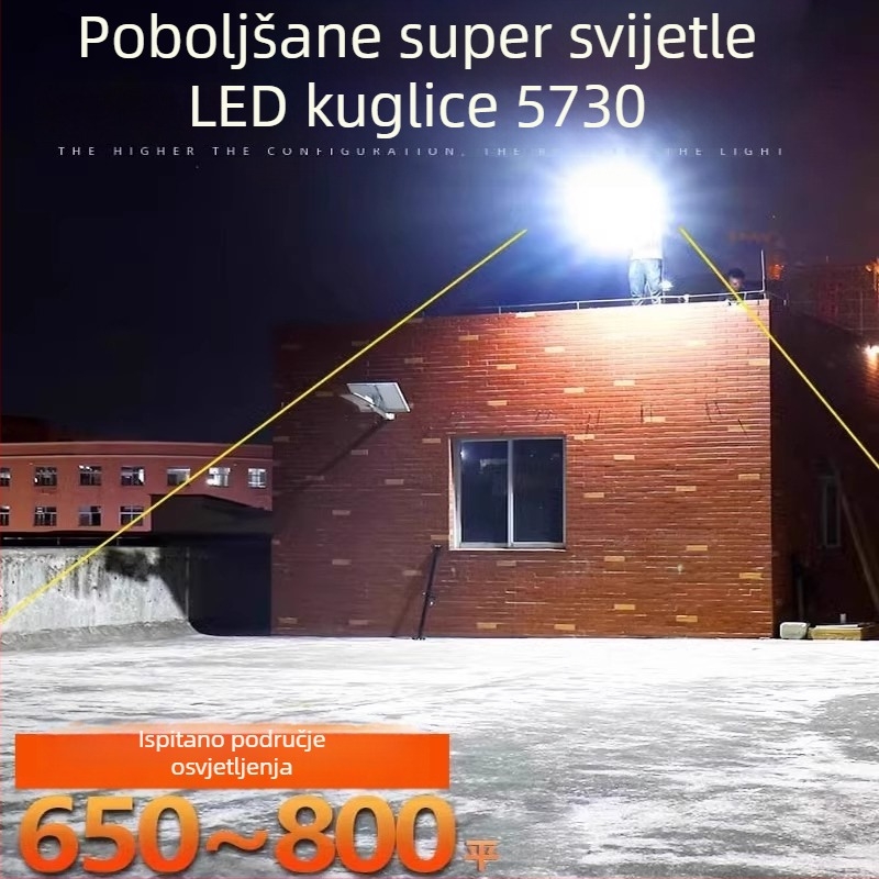 Solarna gradska svjetiljka s senzorom svjetla za nova ruralna područja, visok stup LED solarno osvjetljenje, vanjska uporaba, svjetlo za četkicu za zube
