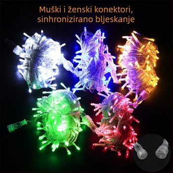 Vodootporna LED nit s 24V napajanjem, balonastog oblika zvjezdane svjetiljke za božićnu dekoraciju, niski napon, USB napajanje, treptanje
