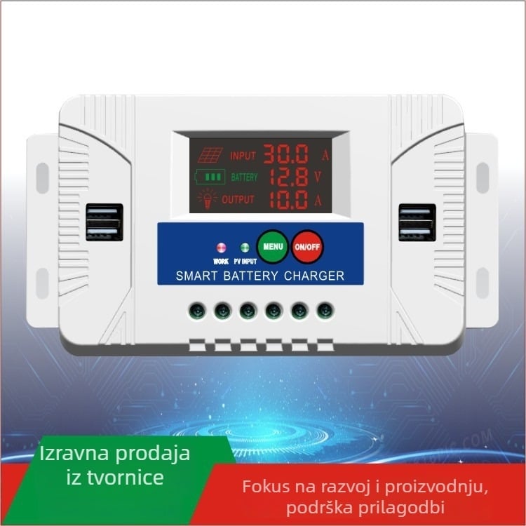 12V/24V solarni regulator, 20A/30A, fotonaponski punjač, regulator javne rasvjete