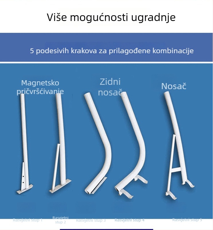 LED vanjski vodootporan nosač za ulično rasvjetu s produžnim ramom i 360° rotacijom