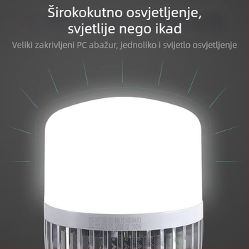 LED žarulja, energetski ušteda, E27 osnova, za kuću, radionicu, gradilište i tvornicu; visoka svjetlost 6000 lm, CRI 90–100, aluminijsko kućište, PC sjenilo, Bubble serija, 2835 LED, nije dimmabilna, 220 V, IP30, vijek trajanja 3 godine