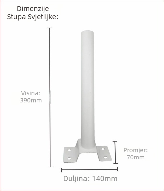 Solarni dodaci za rasvjetu na ulici: nosač stupa lampe i ram, integrirana jedinica s daljinskim upravljačem za reflektor i produžni kabel – universalno