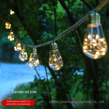 LED svjetlosna niz za kampiranje s konopnim užetom i bakrenom žicom, vodootporna, rasvjeta za atmosferu šatora