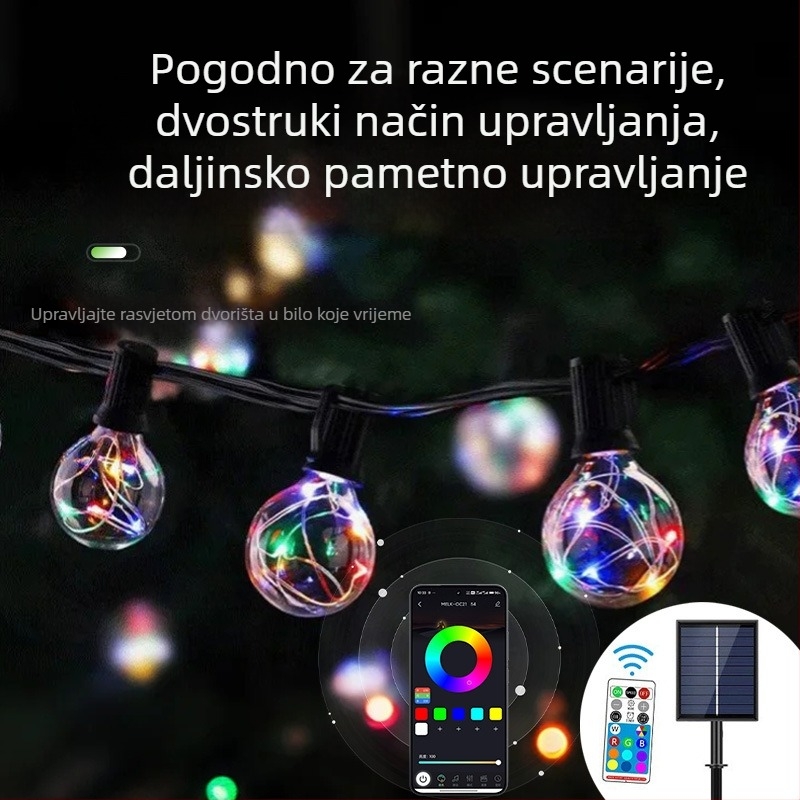G40 šarene globe lampice, vanjski vodootporan niz za dekoracije za vjenčanja, kampiranje i Božić