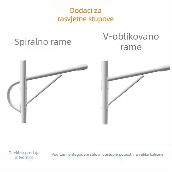 Držač solarnog panela na stupu rasvjete s A-oblika i školjkastim rukama; vanjski pribor za rasvjetni stup za inženjersko praćenje