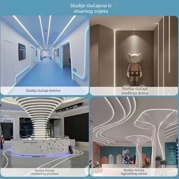 LED silikonska traka s ugrađenim linearnim svjetlom za dekoraciju, fleksibilna silikonska ovojnica, vodootporna, 24V, visoka svjetlina