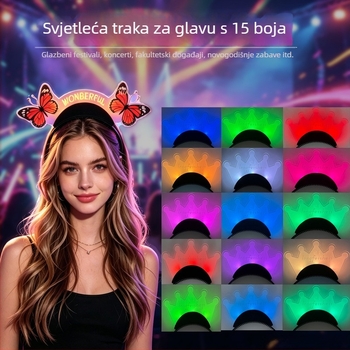 Svjetleći akrilni bend za glavu za koncert i ukosnica za kosu