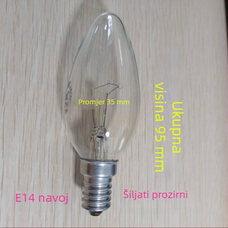 E14 svijećom oblika mala žarulja, toplo žuta svjetlost, 15W/25W/40W/60W, bez mogućnosti prigušivanja, kućno tijelo od aluminijske legure, kućni kristalni luster