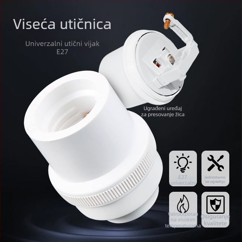 Viseći držač lampe, debeli vijčasti LED žarulja, štednja energije, otporan na visoke temperature, E7 univerzalna utičnica