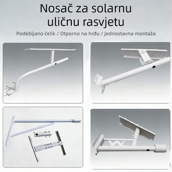 Solarni držač za uličnu rasvjetu s krakom lampe i stezaljkom za stup