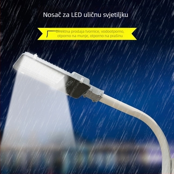 Solarni stup ulične rasvjete s nosačem za ruku i zidnim držačem, debela galvanizirana čelična cijev, model FJN080, 495×215×60 mm, LED 30W, 220V