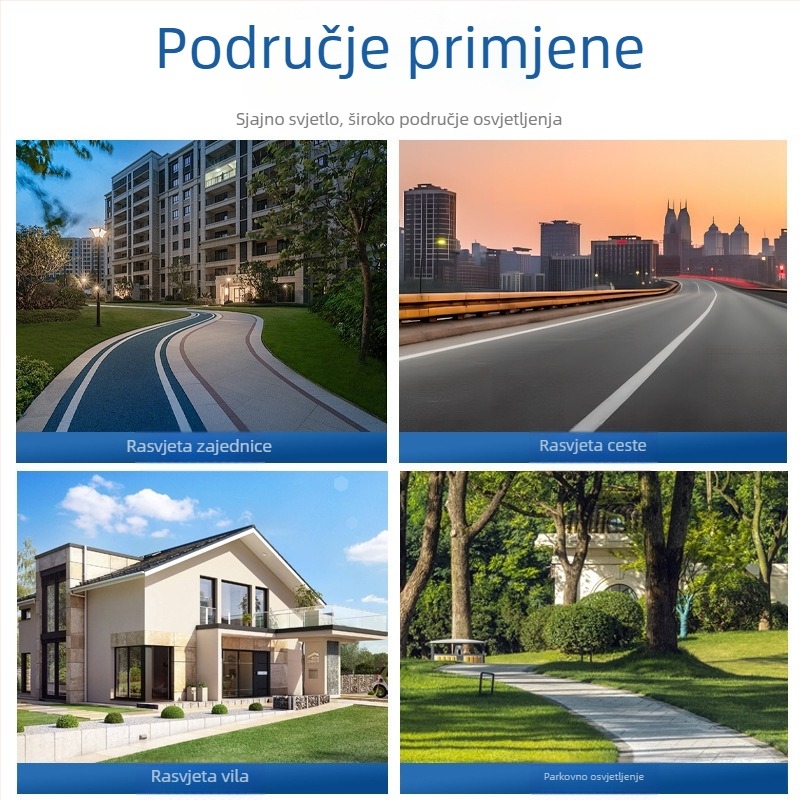 LED glavna ulična rasvjeta za gradske ulice, vanjska vodootporna, visoka svjetlina 5000 lm, 6500K, pogodna za autoceste, ruralne zajednice i općinske projekte