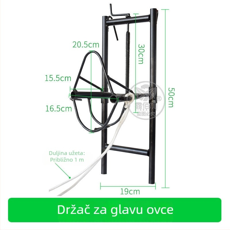 Prilagodljiv okvir za fiksiranje glave ovce, s višestrukim podizanjem, za injekcije i šišanje