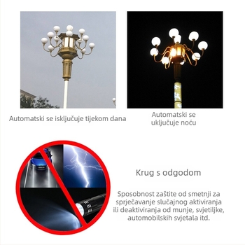 Vanjska rasvjeta 220V: ulična svjetiljka s senzorom za upravljanje svjetlom i inteligentnim automatskim upravljanjem rasvjetom