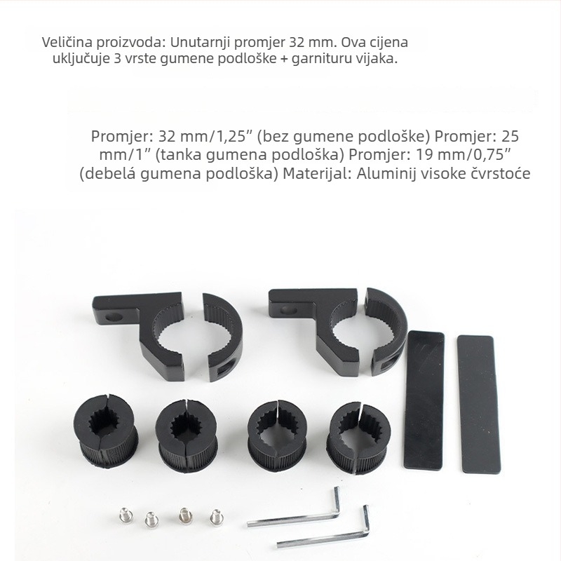 Vanjski nosač LED svjetla za motor s aluminijskim držačem cijevi (0.75/1.0/1.25 in)