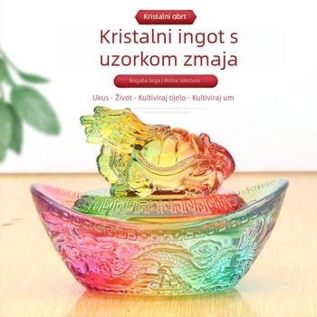 Feng Shui kristalni ukras: zmaj-kornjača i simbol bogatstva, šarene staklo, uredski dekor