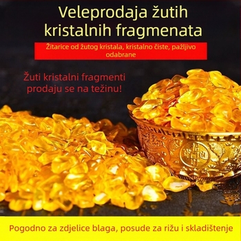 Citrin kristalni šljunak perle za dekoraciju, za posude i nakit, žuta, moderni minimalistički stil