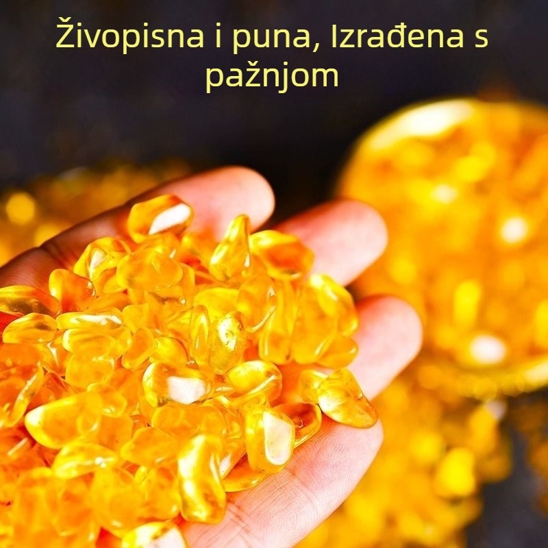 Citrin kristalni šljunak perle za dekoraciju, za posude i nakit, žuta, moderni minimalistički stil