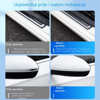 Prag zaštitna traka automobila u izgledu karbonskih vlakana – universalna zaštita od ogrebotina i udaraca, folija za zaštitu prtljažnika, traka protiv sudara