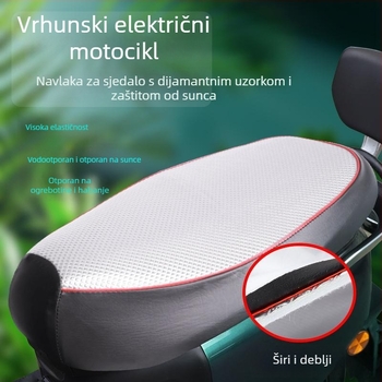 Vodootporna navlaka za sjedalo motocikla s kvadratnim dijamantskim uzorkom, velika veličina, proširena i debela, za sve sezone