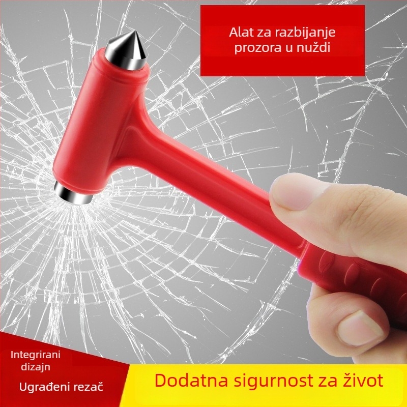 Auto sigurnosni čekić s razbijačem prozora i alatom za bijeg