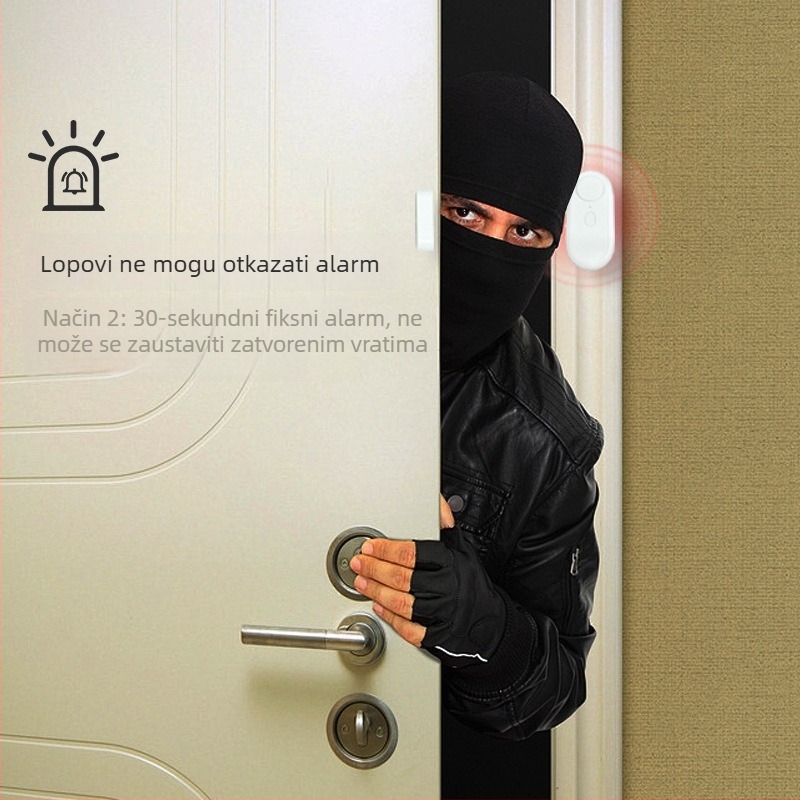 Bežični alarm za vrata i prozore za kućnu sigurnost, podsjetnik za zatvaranje vrata, glasno samostalan magnetski alarm za vrata