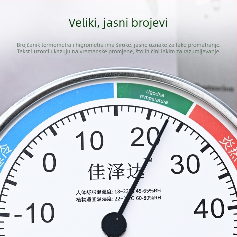 Visoko precizan unutarnji termometar i higrometar za dom — mjerenje temperature i vlage za dnevni boravak, spavaću sobu i dječju sobu