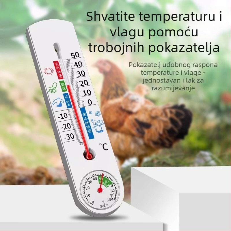 Unutarnji mjerni uređaj za temperaturu i vlagu, zidni nosač, digitalni zaslon