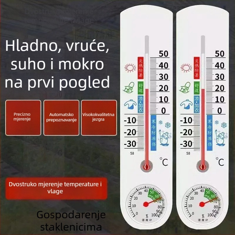 Unutarnji mjerni uređaj za temperaturu i vlagu, zidni nosač, digitalni zaslon