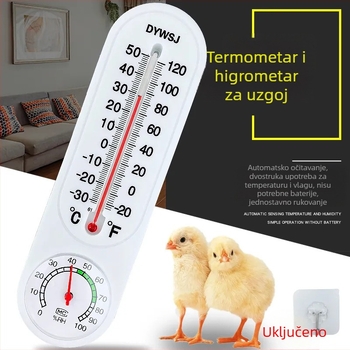 Unutarnji/vanjski termometar i higrometar, zidni, za staklenik