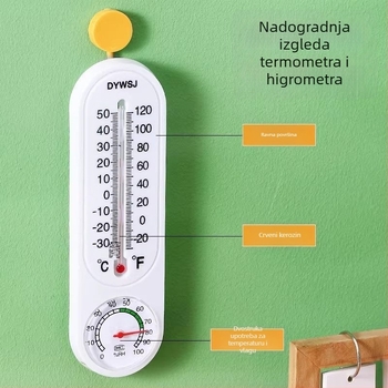 Unutarnji/vanjski termometar i higrometar, zidni, za staklenik