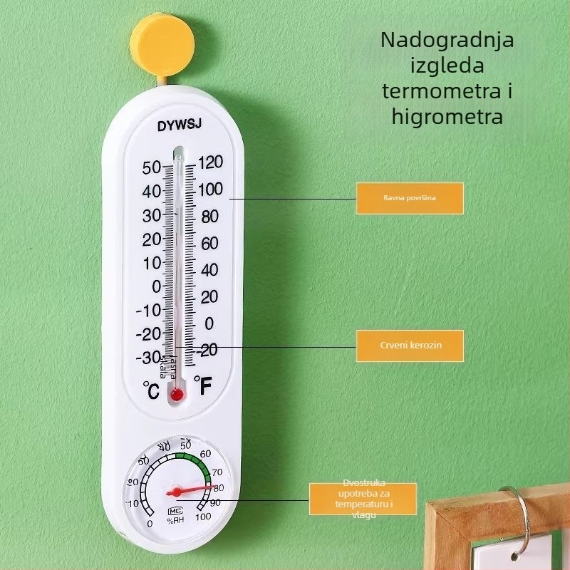 Unutarnji/vanjski termometar i higrometar, zidni, za staklenik