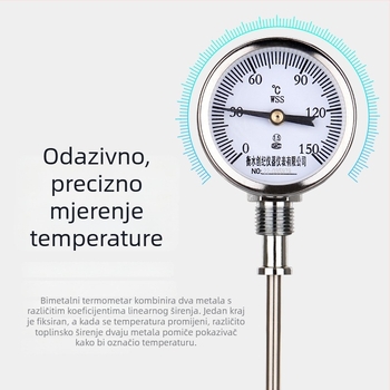 WSS-311/301 Industrijski bimimetalni termometar otporan na eksplozije za kotlovske cijevi, aksijalno i radijalno, Y60 pokazivač