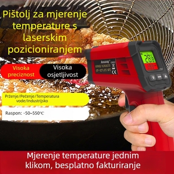 Bezkontaktni infracrveni termometar za kuhinju, mjerenje temperature vode i ulja, visoka preciznost
