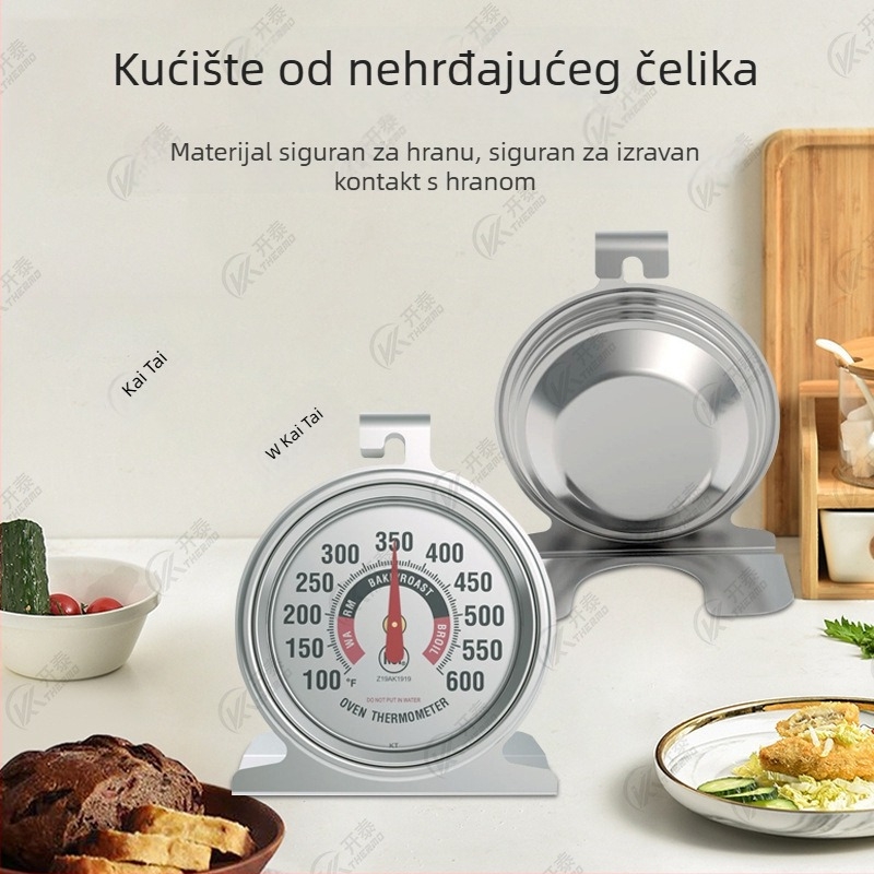 Nehrđajući čelični termometar za pećnicu, kuhinjski termometar za pečenje, otporan na visoke temperature