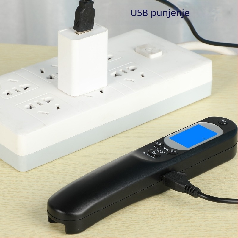 Sklopivi termometar za hranu s USB punjenjem i sondom od nehrđajućeg čelika za kuhinju i roštilj