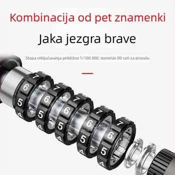 Prilagođeni kožni remen s zaključavanjem na lozinku i debelim čeličnim kabelom za bicikl, električno vozilo i motocikl