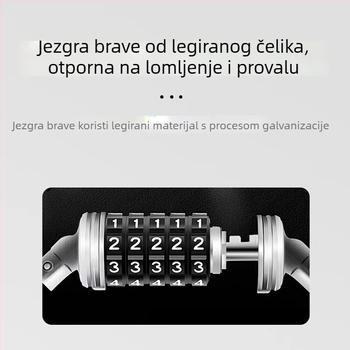 Prilagođeni kožni remen s zaključavanjem na lozinku i debelim čeličnim kabelom za bicikl, električno vozilo i motocikl