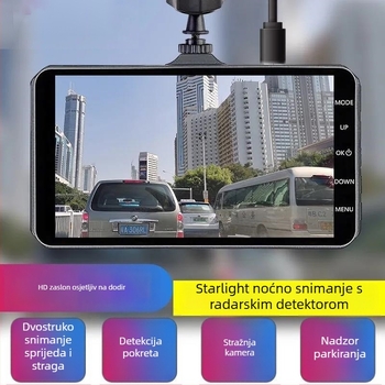 CM-2 Dash cam s dodirnim zaslonom od 4 inča, 1080p, dvostruka leća – prednja i stražnja snimka uz retroviziranje