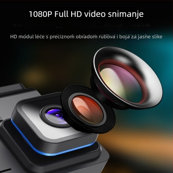 3,0-inčna dash kamera s dvostrukim objektivom, prednja i stražnja snimka u 1080p, slika za parkiranje, Wi‑Fi, 170°, F2.0, LCD 3,0