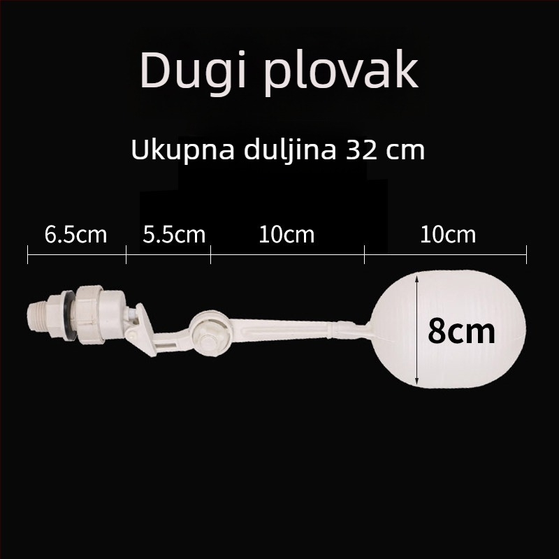 Pribor za vodeni spremnik s 1/2 in priključkom, plovni prekidač za automatsko napajanje vodom i posuda za doziranje