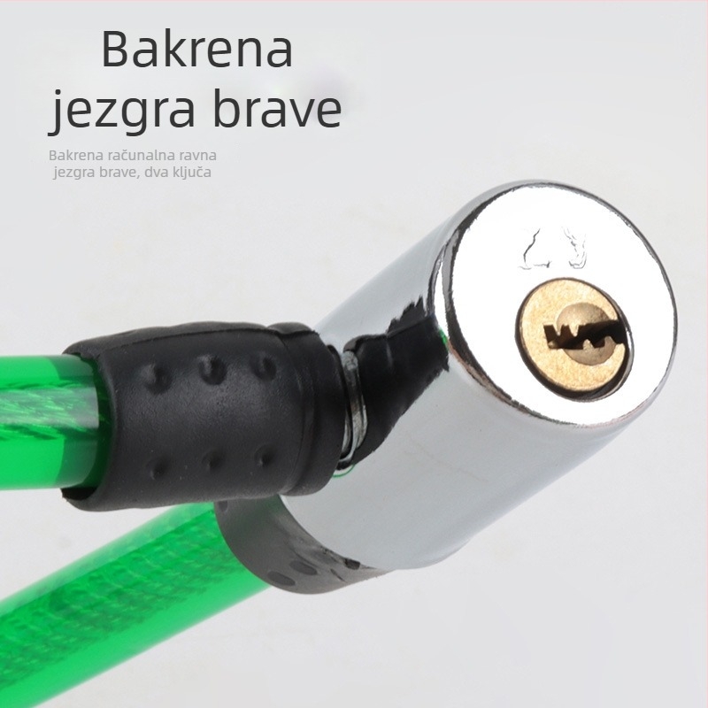 Katanac za bicikl od čeličnog užeta, prstenastog oblika, protiv krađe