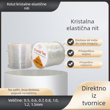 TPU elastična nit za izradu nakita – kristalni perli za narukvice i ogrlice, ručno pleteni konac za nakit, DIY