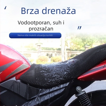 Univerzalna navlaka za sjedalo motocikla 125, uzor pet zvjezdani diamant leopard honeycomb, zaštita od sunca i prozračnost, za sve sezone, deblja i prozračna