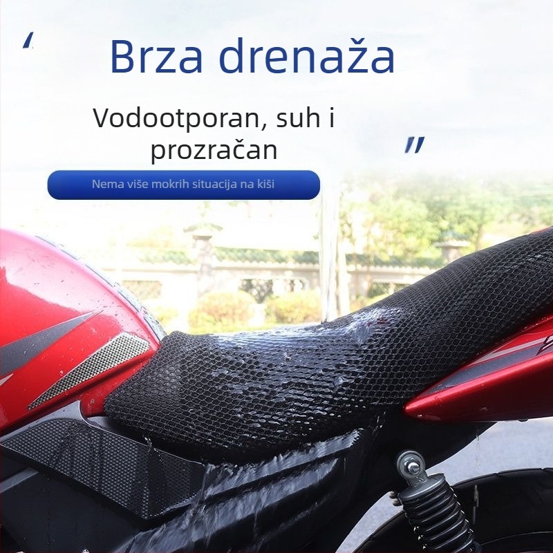 Univerzalna navlaka za sjedalo motocikla 125, uzor pet zvjezdani diamant leopard honeycomb, zaštita od sunca i prozračnost, za sve sezone, deblja i prozračna