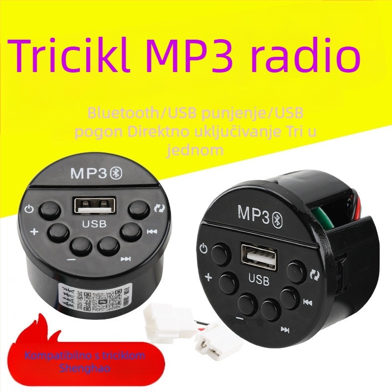 Auto glazbeni player s MP3, radio, Bluetooth i USB – kompatibilan s Shenghao glavnom jedinicom