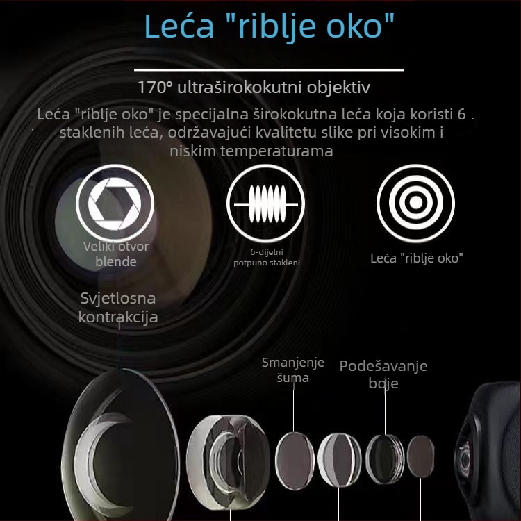 Univerzalna stražnja kamera za auto CCD, noćni vid, širok kut, 12V