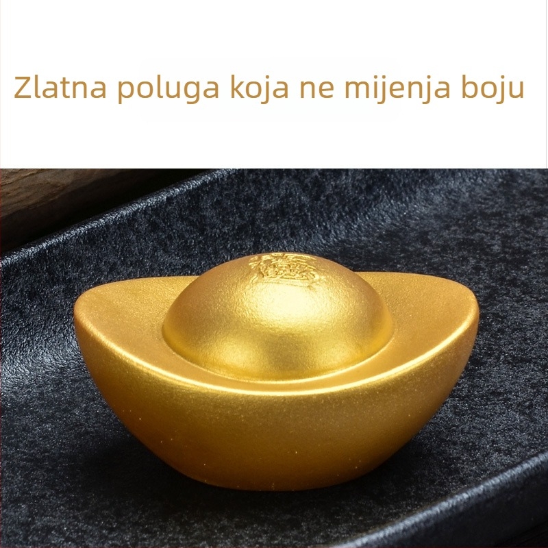 Promjenjivi tea-pet s zlatnim ingotom – smoleni ukras za stol za čaj, prosperitet i sreća, kreativni čajni dekor