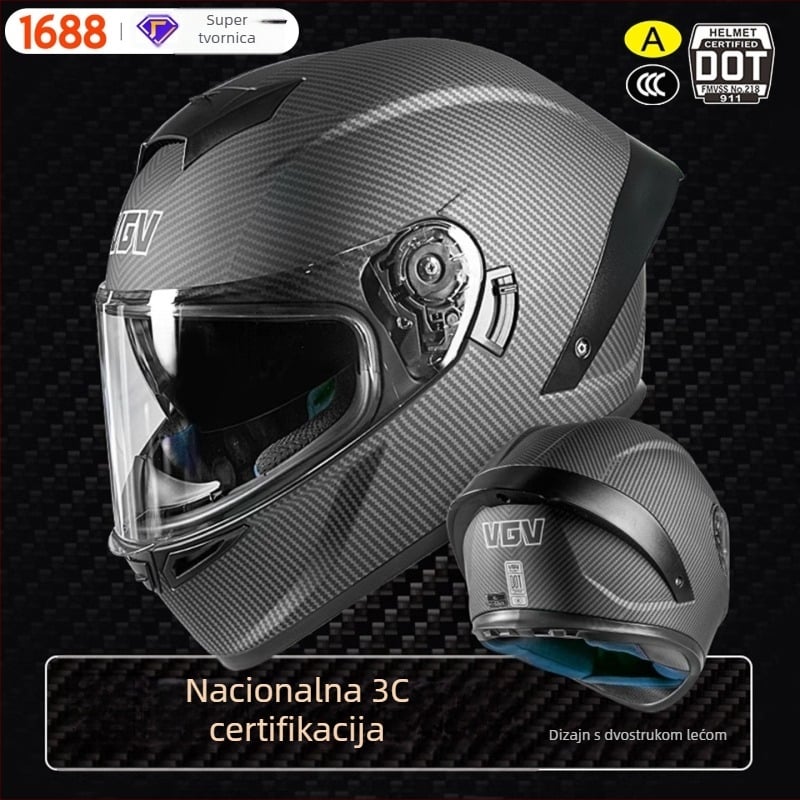3C potvrđena kaciga za motocikl muškarci, potpuno lice, četiri sezone, DOT, prilagodba za tim, ABS